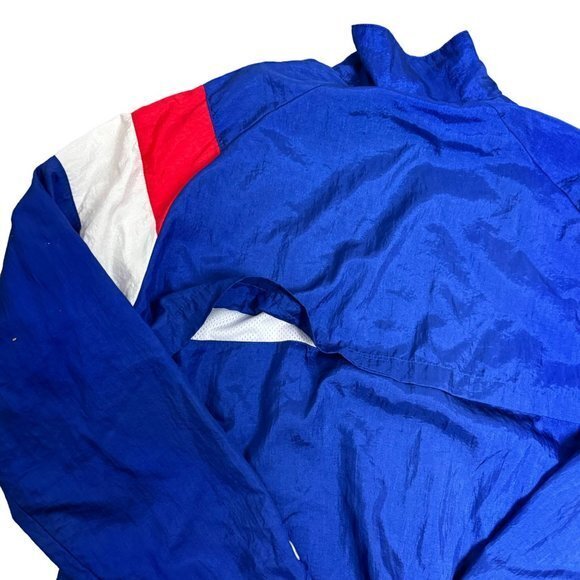 Champion Men's Size M Red White Blue Nylon Long Sleeve Vented Warm Up Jacket - Picture 8 of 9